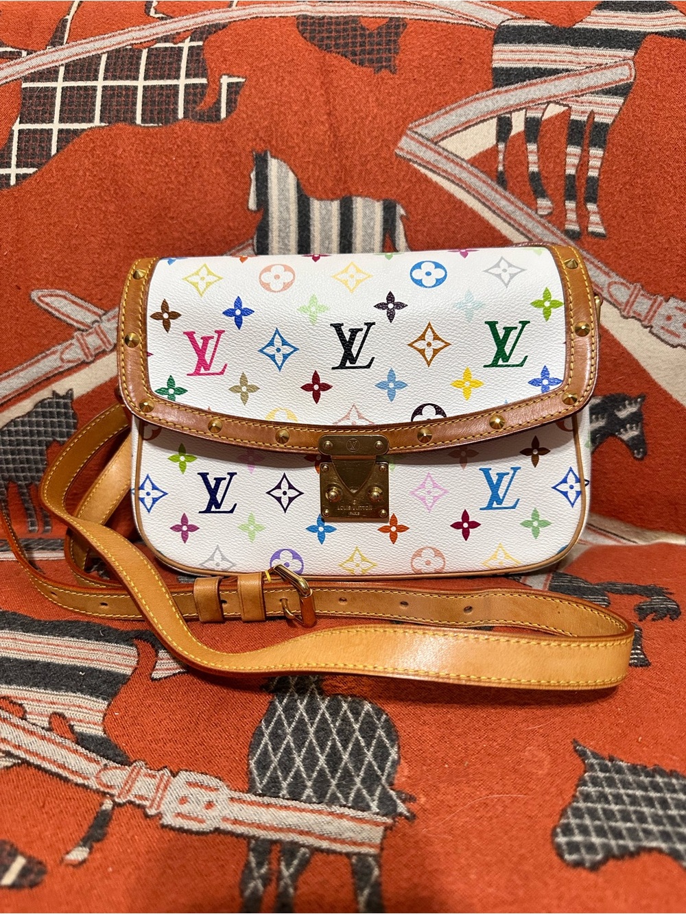 Louis Vuitton ❤️🌟VI0016 Sologne White Murakami Monogram Crossbody Bag⭐️